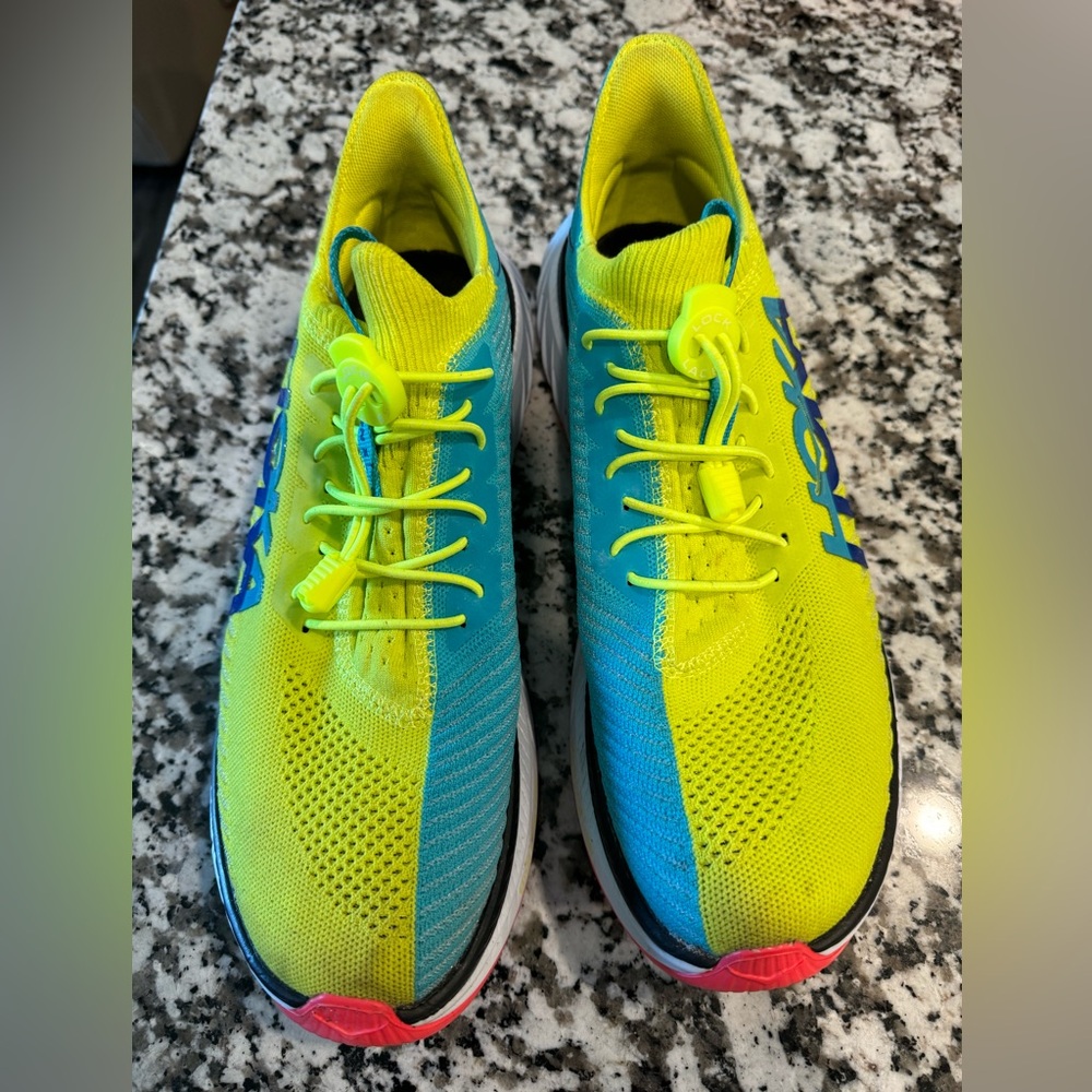 Hoka One One Yellow and Blue Athletic Shoes